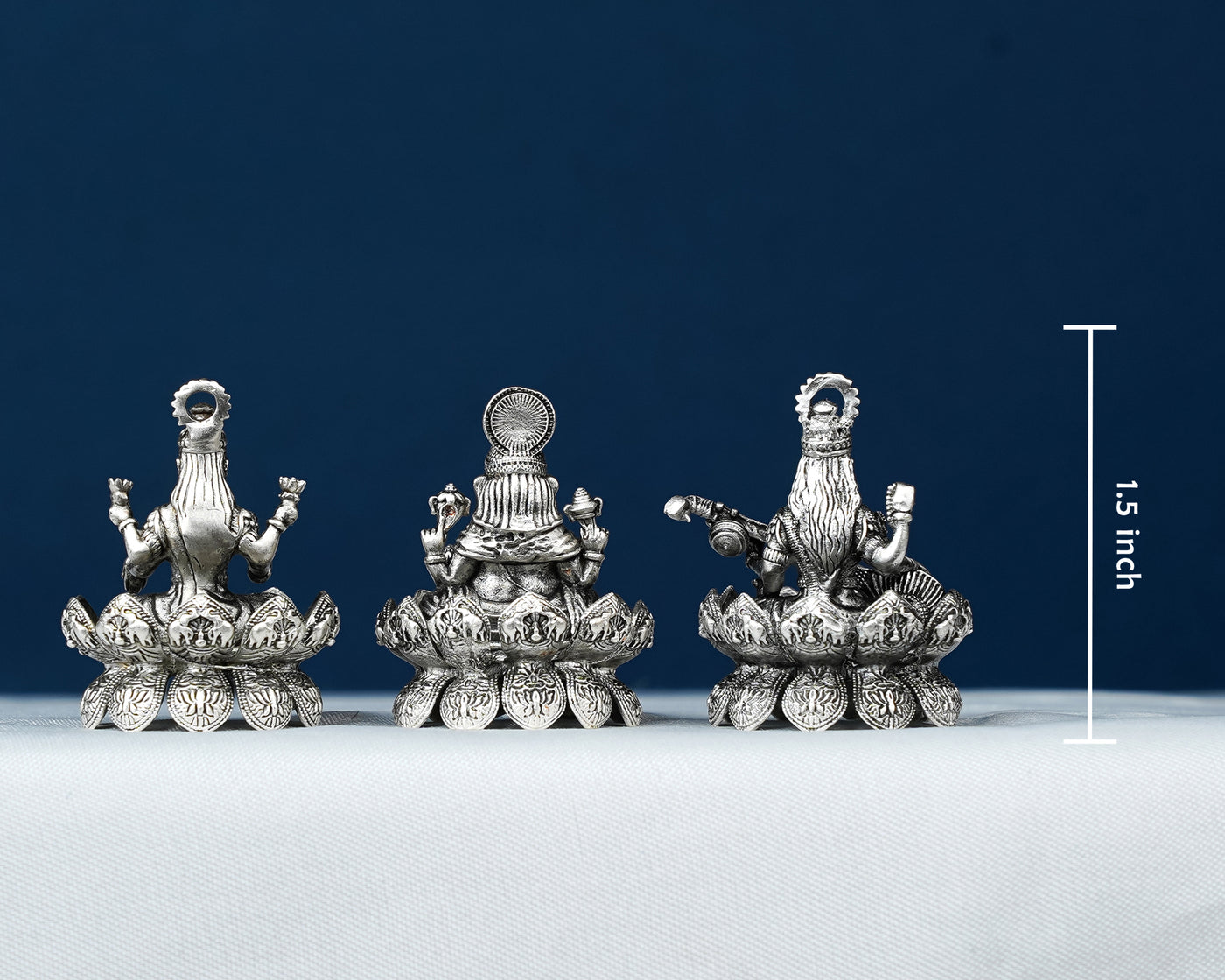 Ganesha-Lakshmi-Saraswathi-Silver-Idols-13