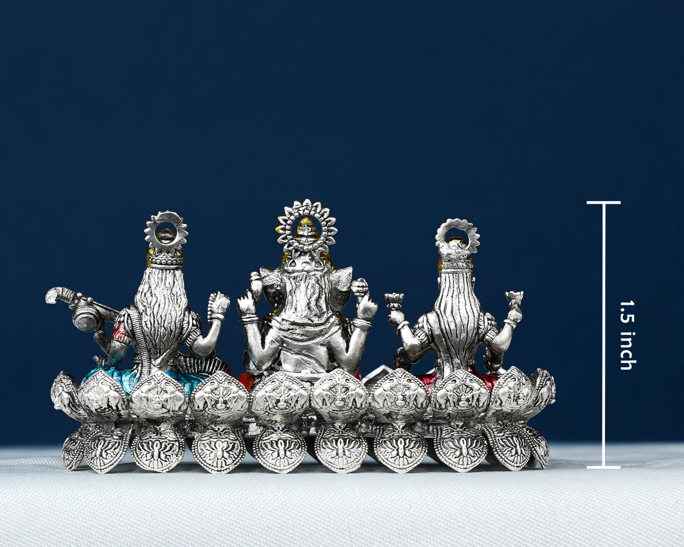 Ganesha-Lakshmi-Saraswathi-Silver-Idols-14