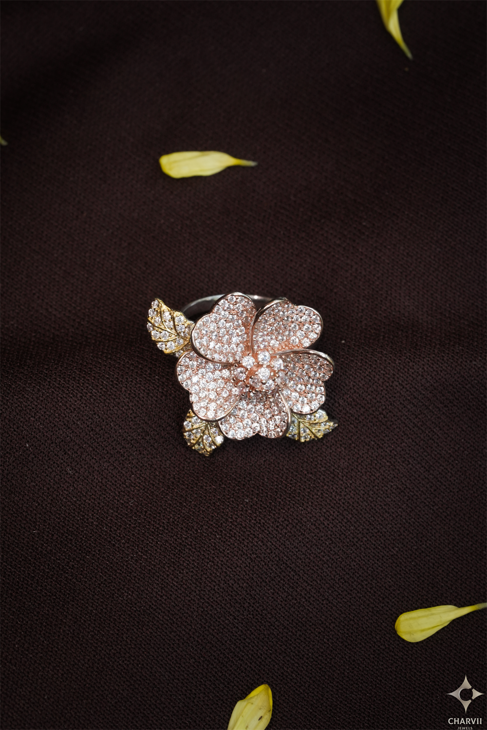 Two Tone Flower Ring SSR0031